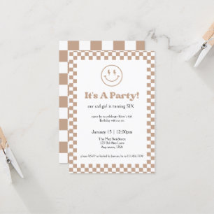 Neutrale karierte Rad-Kid-Einladung Einladung