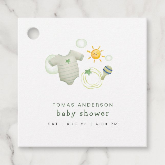 Neutrale Kleidung für männliche Kinder mit Kinders Geschenkanhänger (Vorderseite)