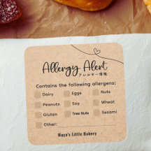 Neutrale Kraft-Allergie-Warnung Allergie-Warnhinwe