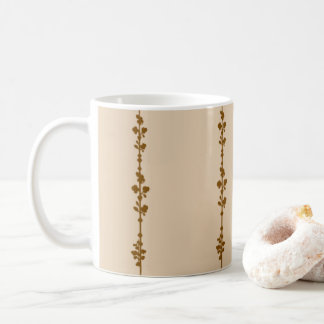 Neutrale Landhaus-Kaffeetasse mit botanischem Rebe Kaffeetasse