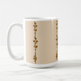 Neutrale Landhaus-Kaffeetasse mit botanischem Rebe Kaffeetasse