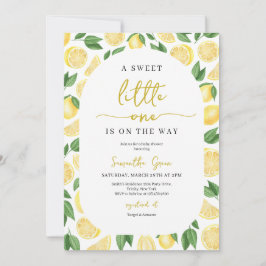 Neutrale Lemon-Babydusche Einladung