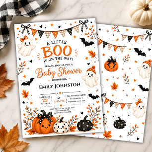 Neutrale Little Boo Halloween-Baby-Party Einladung