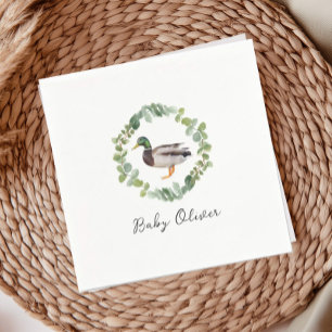 Neutrale Mallard Duck Baby Shower Serviette