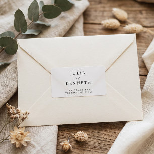 Neutrale Minimale Kalligrafische Hochzeit Adressaufkleber