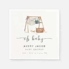 Neutrale Minimalistische Babyduschkleidung Serviette