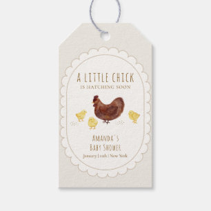 Neutrale Minimalistische Boho-Farm-Hühner-Baby-Par Geschenkanhänger