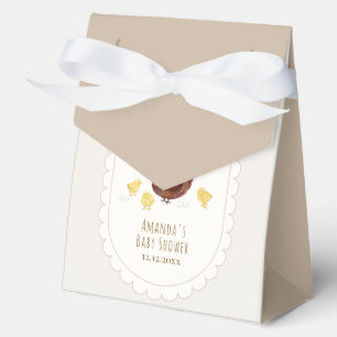 Neutrale minimalistische Boho-Farm-Hühner-Baby-Par Geschenkschachtel