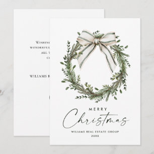 Neutrale minimalistische Boho-Weihnachtsgirlande C Feiertagskarte