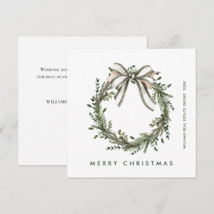 Neutrale minimalistische Boho-Weihnachtsgirlande C Feiertagskarte