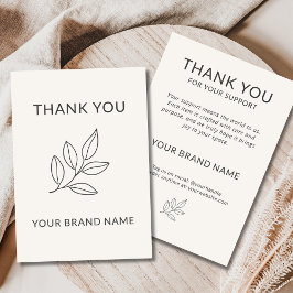 Neutrale Minimalistische Botanische Handgefertigte Dankeskarte