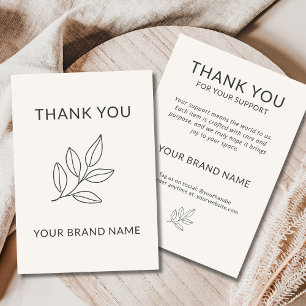 Neutrale Minimalistische Botanische Handgefertigte Dankeskarte