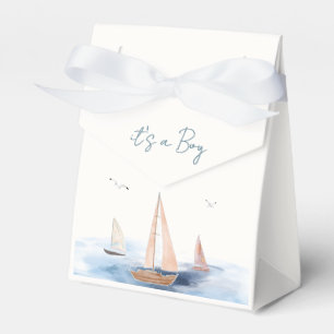 Neutrale Minimalistische Segelboot Babydusche Geschenkschachtel