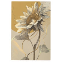Neutrale Minimalistische Sonnenblumenumrandung