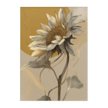 Neutrale minimalistische Sonnenblumenumrandung