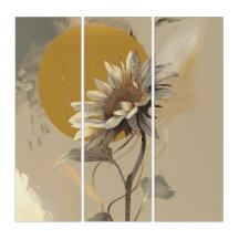 Neutrale Minimalistische Sonnenblumenumrandung