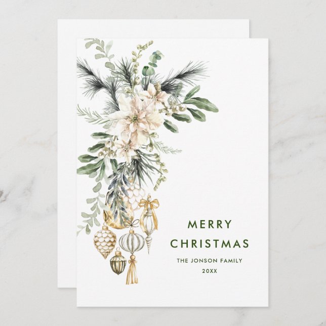 Neutrale Minimalistische Weihnachtskomposition Feiertagskarte (Vorne/Hinten)