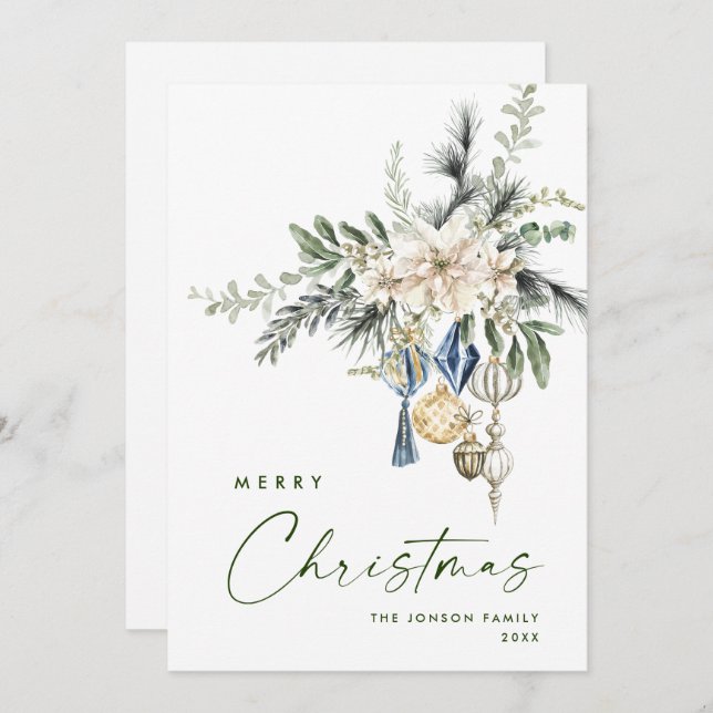 Neutrale Minimalistische Weihnachtskomposition Feiertagskarte (Vorne/Hinten)