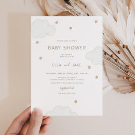 Neutrale Minimalistische Wolkendusche Einladung