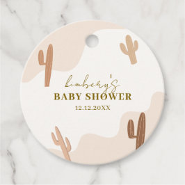 Neutrale moderne Babydusche Boho Cactus Geschenkanhänger
