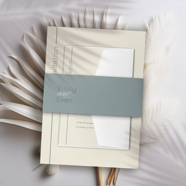 Neutrale moderne Minimalistische Hochzeit Einladungsbanderole (Von Creator hochgeladen)