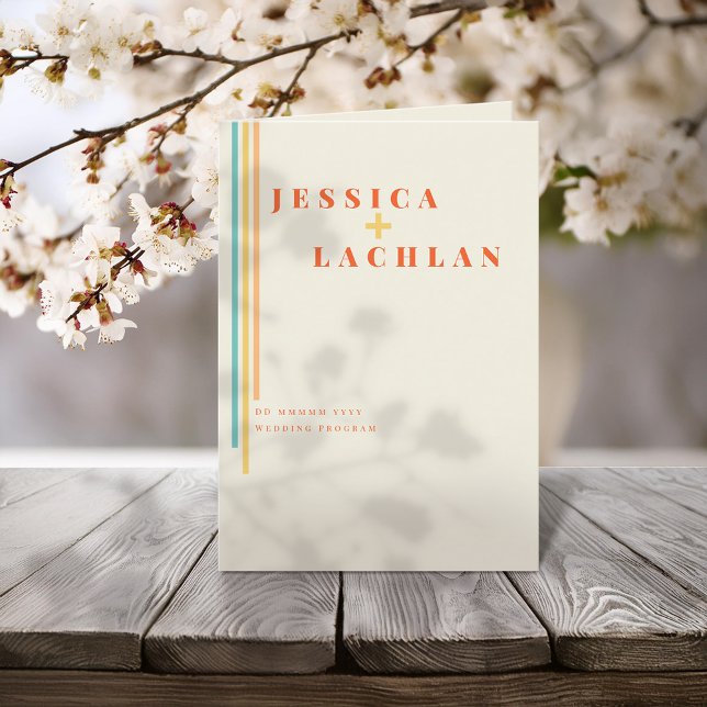 Neutrale moderne Minimalistische Hochzeit Programm (Von Creator hochgeladen)