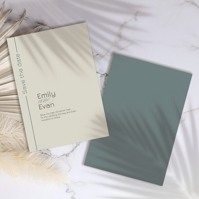 Neutrale, moderne Minimalistische Hochzeit rettet  (Von Creator hochgeladen)