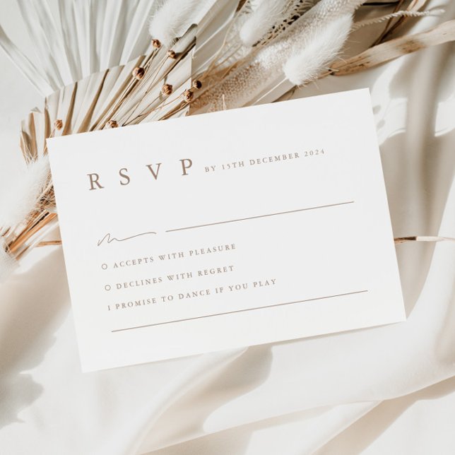 Neutrale moderne Minimalistische Hochzeitkarte RSVP Karte (Von Creator hochgeladen)