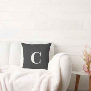 Neutrale Monogramm-Schlafzimmer-Kissen   Elfenbein Kissen