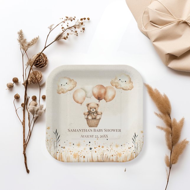 Neutrale niedliche Bärendusche Pappteller (Von Creator hochgeladen)