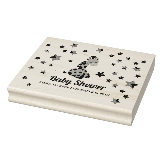 Neutrale Niedliche Giraffe & Stars Kinderdusche Gummistempel (Stempel)
