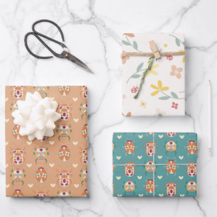 Neutrale Niedliche Liebe Geschenkpapier Set