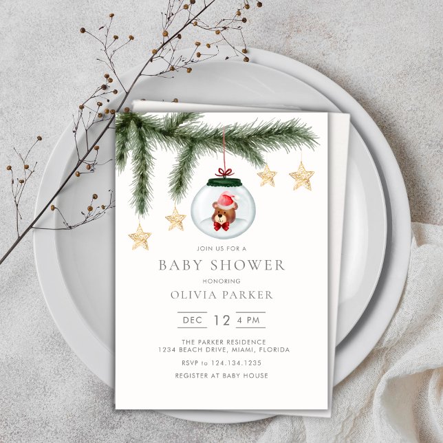 Neutrale niedliche Winter-Kinderdusche Einladung (Cute Gender Neutral Winter Baby Shower Invitation)