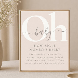 Neutrale Oh Baby Baby-Party Wie dick ist Mamas Bau Poster