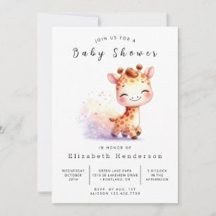 Neutrale Online-Giraffe-Babydusche für Geschlechte Einladung
