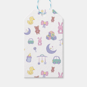 Neutrale Pastel-Babydusche Geschenkanhänger