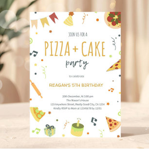Neutrale Pizza-Party-Minimalistische moderne Einla Einladung