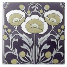 Neutrale Poppies Poppy Blume Jugendstil Deko Folk Fliese