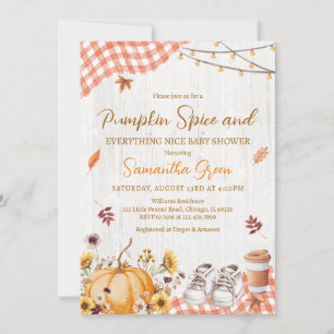 Neutrale Pumpkin Spice Everything Nice Babyparty Einladung