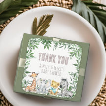 Neutrale Safari-Tiere Grünpflanzen Kinderdusche