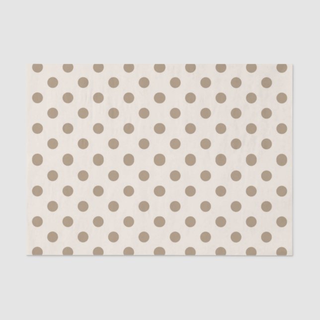NEUTRALE SCHATTEN VON BROWN & TAN POLKA-HUNDEN SEIDENPAPIER (Vorderseite)