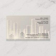 🏙️ Neutrale Skyline Immobilien-Geschäftskarte ✨💼