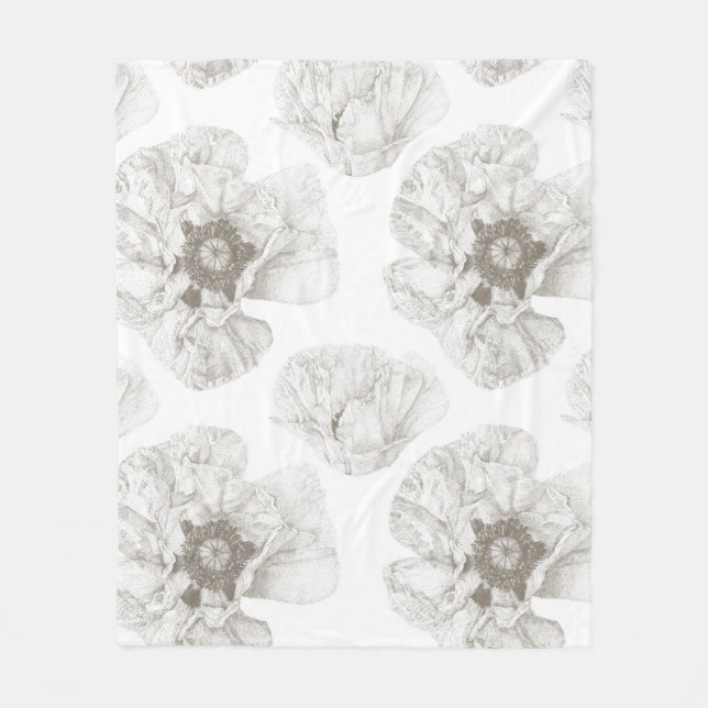 Neutrale Soft Poppy-Blume Fleecedecke (Vorderseite)