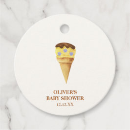 Neutrale Sommer Scoop Ice Cream Boy Baby Dusche Geschenkanhänger