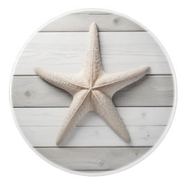 Neutrale Starfish Sea Star Beige Imitate Holzziehe Keramikknauf