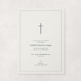 Neutrale Steine Religiöses Minimal Kreuz Taufe Einladung