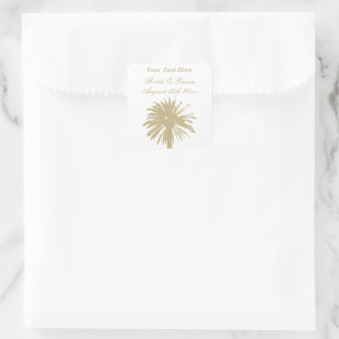 Neutrale Tan-Farbpalette elegante Strandhochzeit Quadratischer Aufkleber