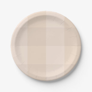 Neutrale Taupe-Gingham-Bauernhaus-Papierplatte Pappteller