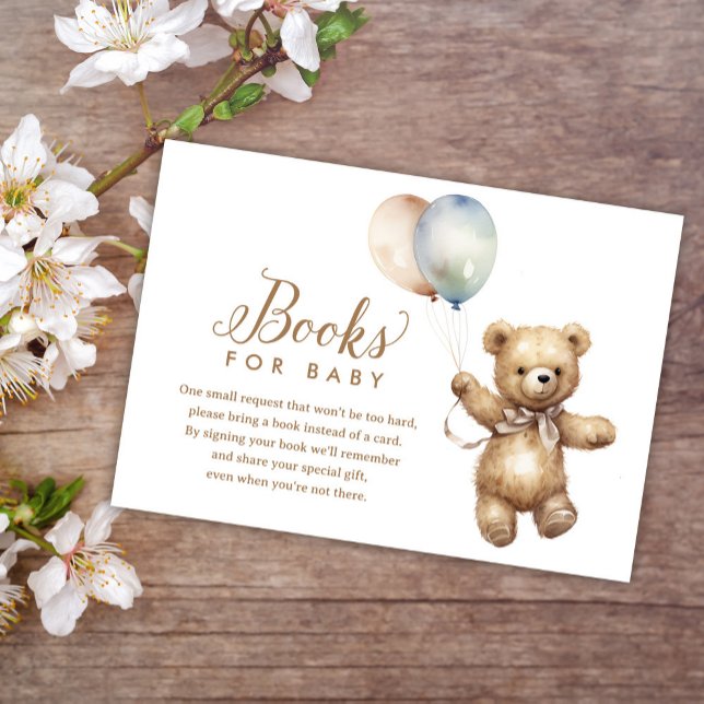 Neutrale Teddy Bear Baby Shower Books für Baby Begleitkarte (Von Creator hochgeladen)