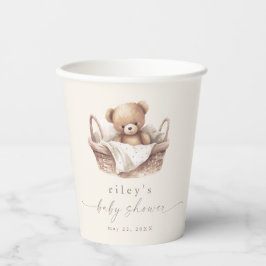 Neutrale Teddy Bear Boho Babydusche Pappbecher